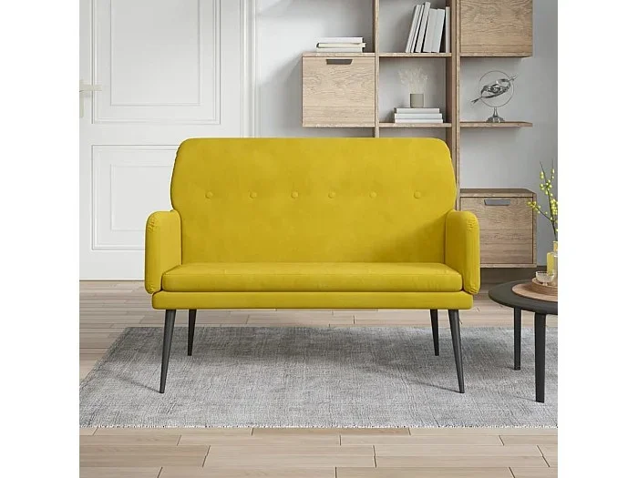 Banco Amarillo 108x79x79 cm Terciopelo