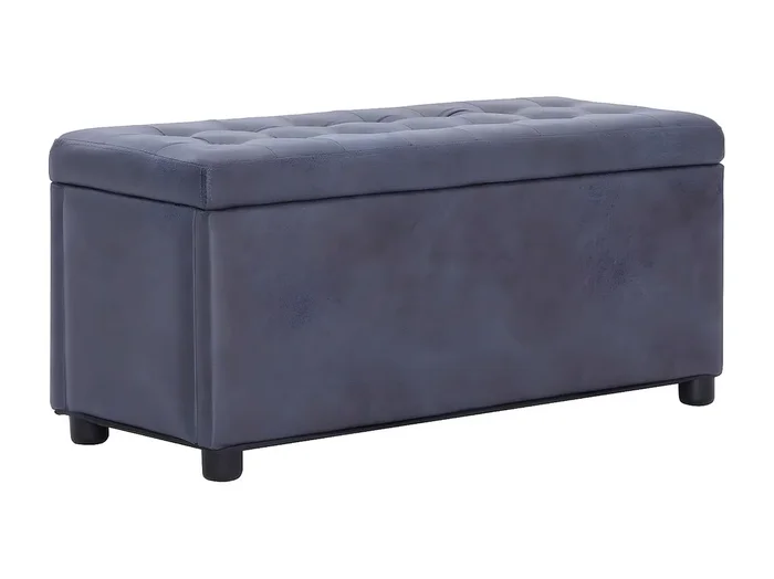 Banco baúl de piel sintética de ante gris 87,5 cm ES81630