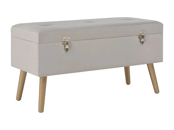 Banco con almacenaje 80 cm Terciopelo Gris