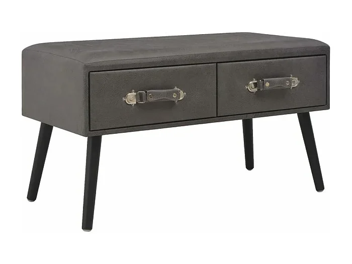 Banco con cajones cuero sintético gris 80 cm ES117077