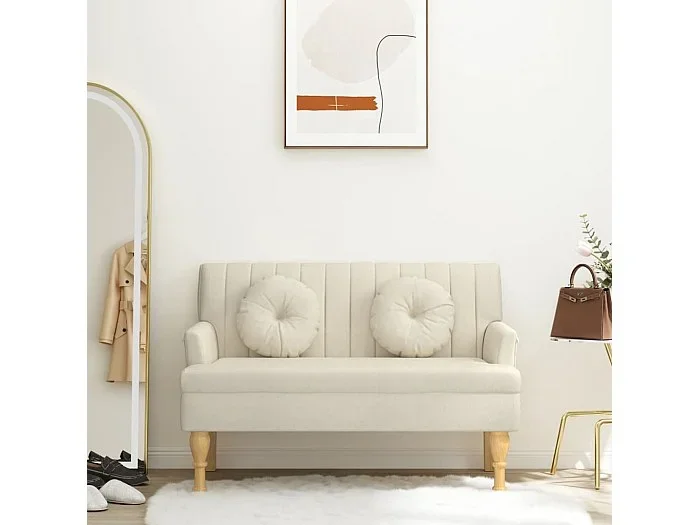 Banco con cojines 113×64,5×75,5 cm lino