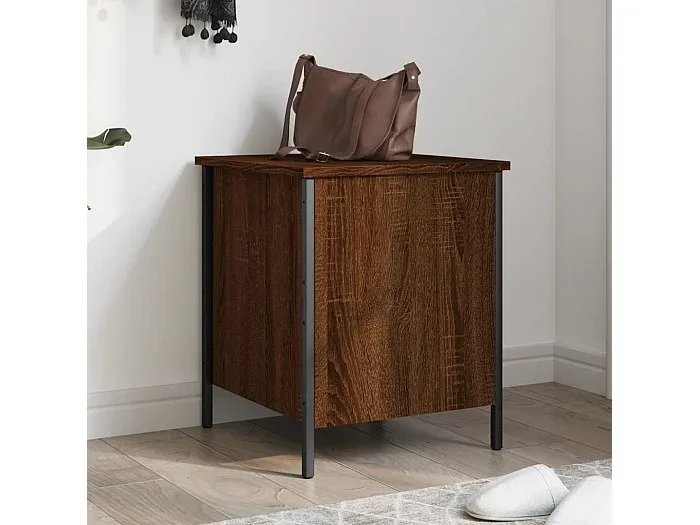 Banco de almacenaje roble marrón 40×42,5×50 cm de madera contrachapada