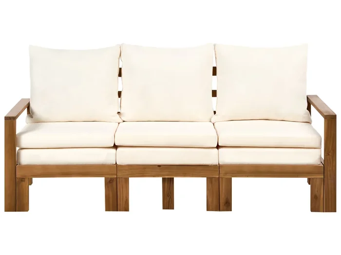 Banco de jardín con cojín ISOLELLO 190 cm ajustable Madera de acacia Marrón
