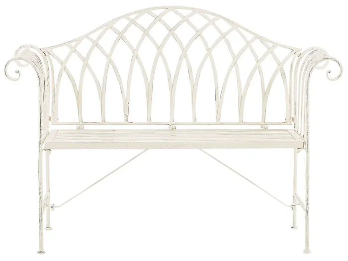 Banco de jardín MILAZZO 130 cm Metal Blanco