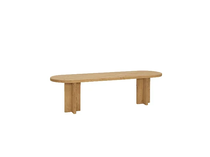 Banco de madera de abeto ovalado Decowood para interiores en color roble medio de 120x45cm – TOKYO – DECOWOOD