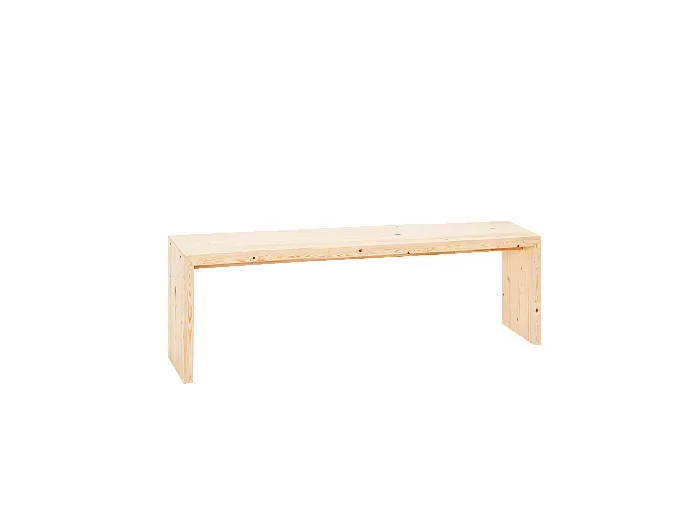 Banco de madera de abeto rectangular Decowood para interiores en color natural de 145x45cm – TELVA – DECOWOOD