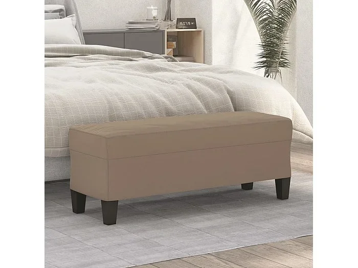 Banco de tela de microfibra gris taupe 100x35x41 cm