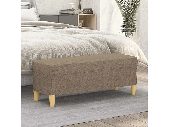 Banco de tela gris taupe 100x35x41 cm ES224919