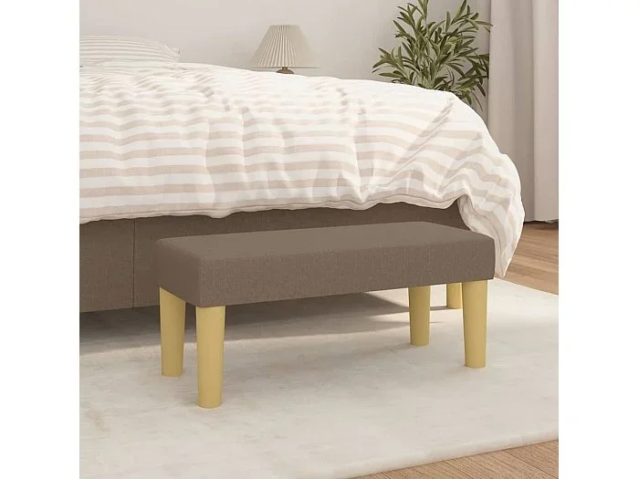 Banco de tela gris taupe 70x30x30 cm