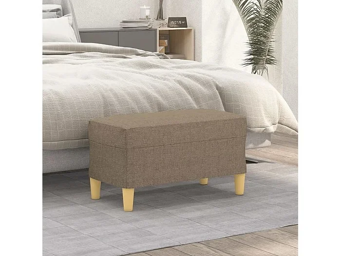 Banco de tela gris taupe 70x35x41 cm ES212102