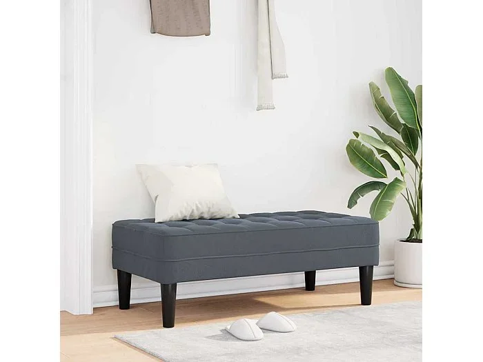 Banco Gris Oscuro 113 x 57 x 39 cm Terciopelo