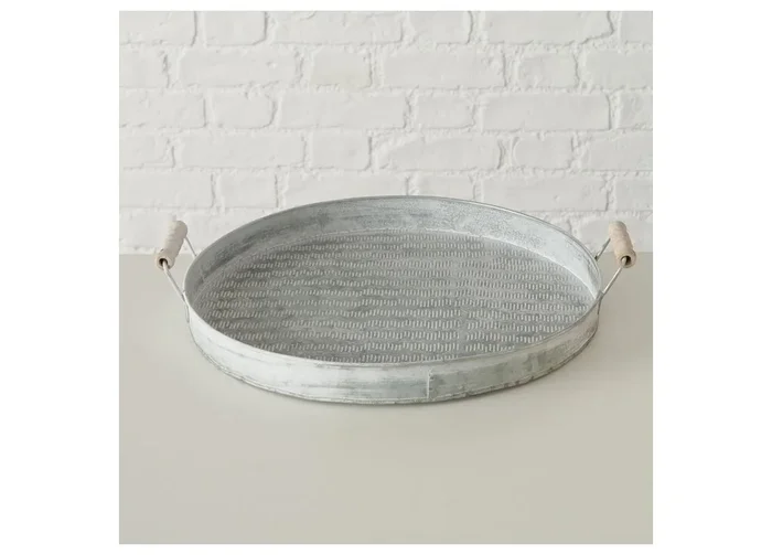 Bandeja metal gris SILVIA 29cm