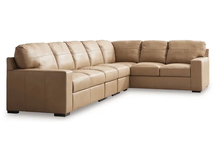 Bandon Toffee 4-Piece Leather Sectional