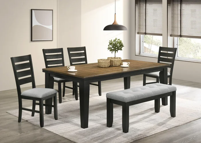 Bardstown Charcoal and Wheat Extendable Dining Set