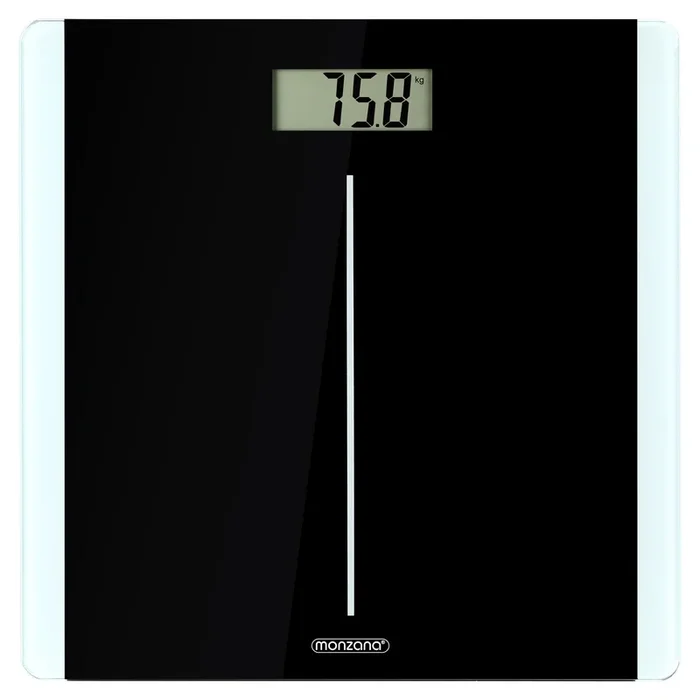 Báscula de baño digital negra 8en1, 180kg, sensor DMS