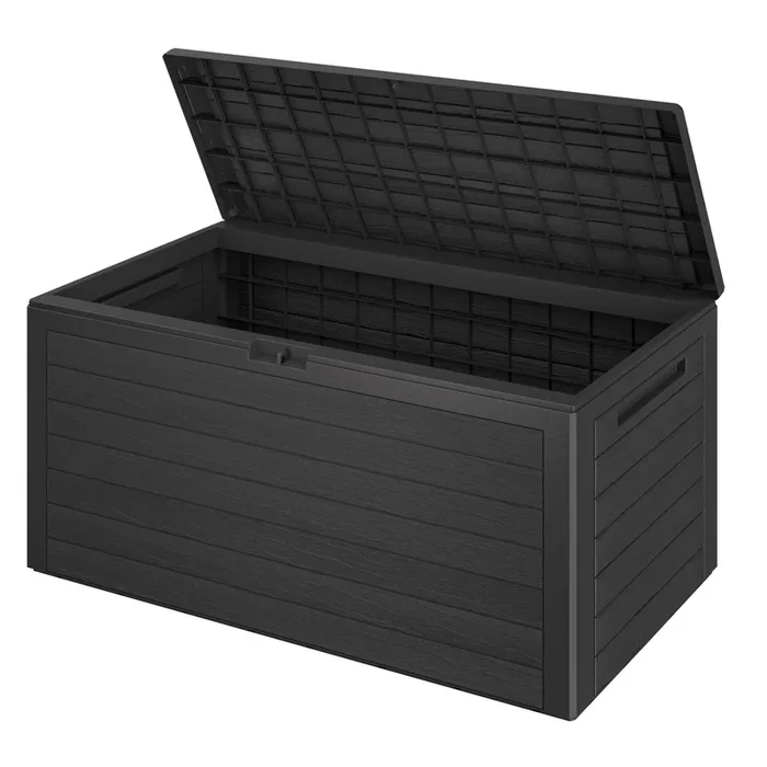 Baúl almacenaje gris símil madera 116x43x55cm plegable