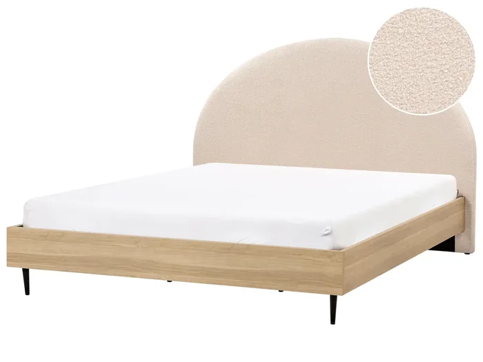Bed Boucle MILLAY 180 x 200 cm (EU Super King) Beige
