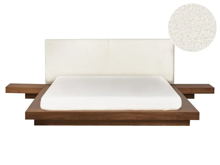 Bed Boucle ZEN 160 x 200 cm (EU King Size) Brown Ash Wood