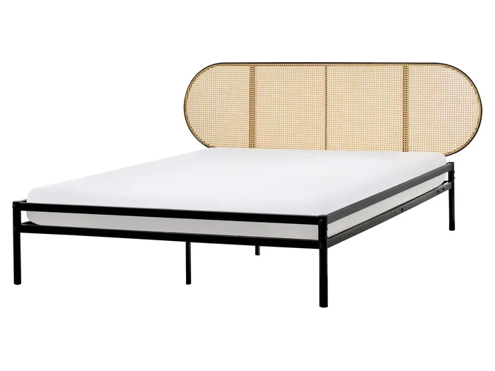 Bed PE Rattan BOULIN 160 x 200 cm (EU King Size) Black