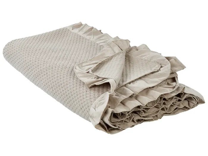Bedspread HATTON Cotton 200 x 220 cm Taupe