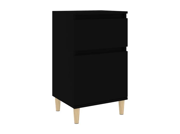 Bellevue Mesita de noche negra 40x35x70 cm
