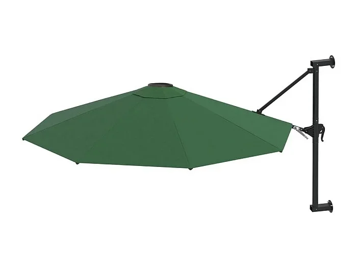 Berkeley Sombrilla de pared con barra de metal verde 300 cm