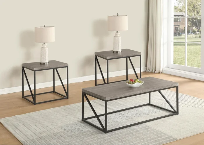 Birdie Sonoma Gray 3-Piece Coffee and End Table Set