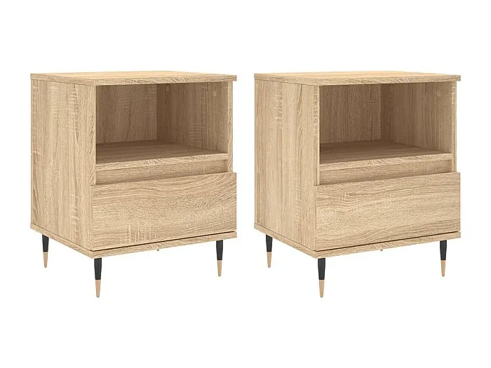 Blandon Mesitas noche 2 uds madera ingeniería roble Sonoma 40x35x50 cm