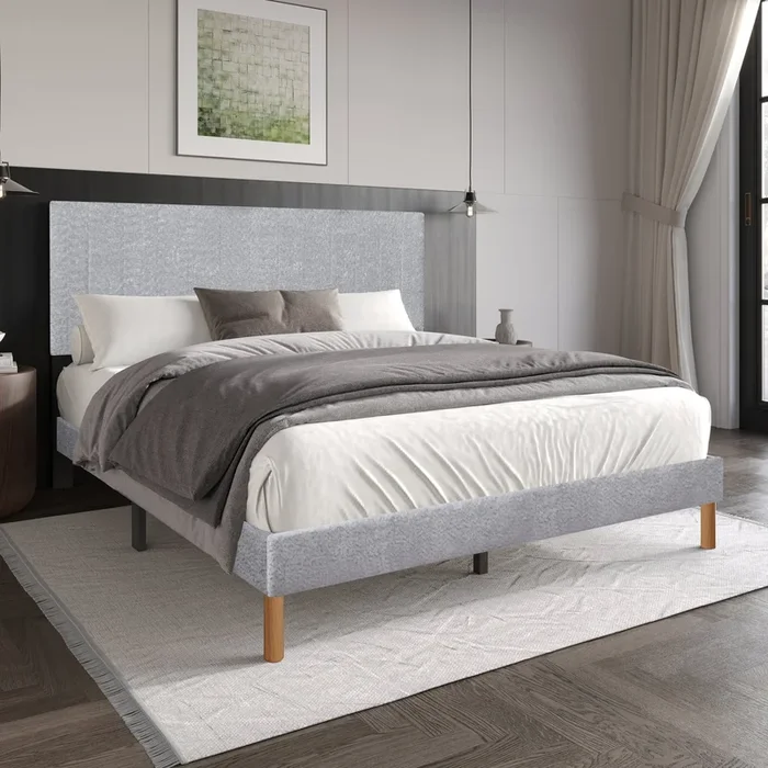 Bliss Light Gray Queen Platform Bed