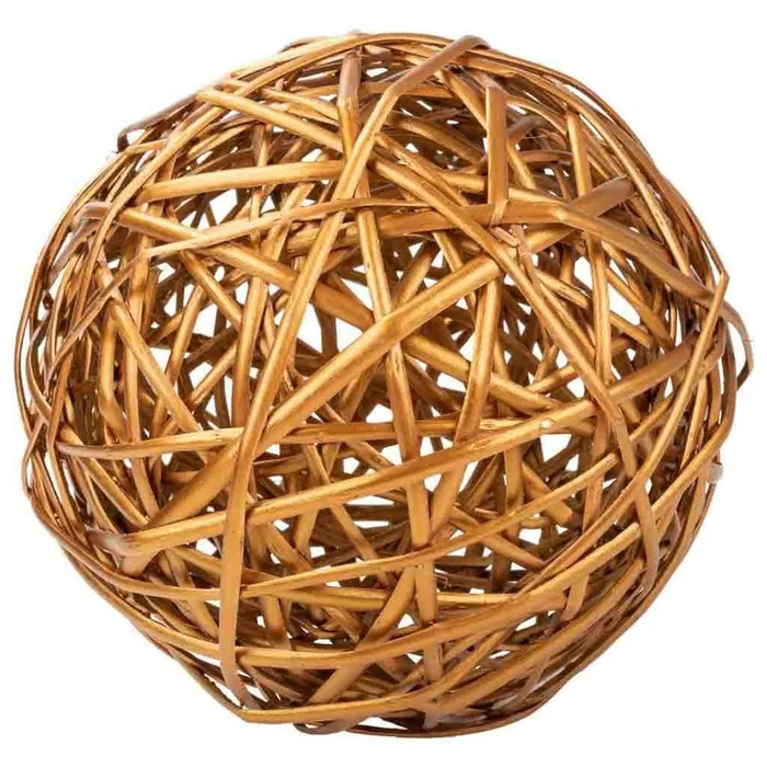 Bola de decoración de mimbre cobriza d24 cm