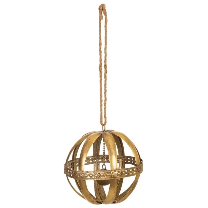 Bola decoración de metal dorado 20x20x23