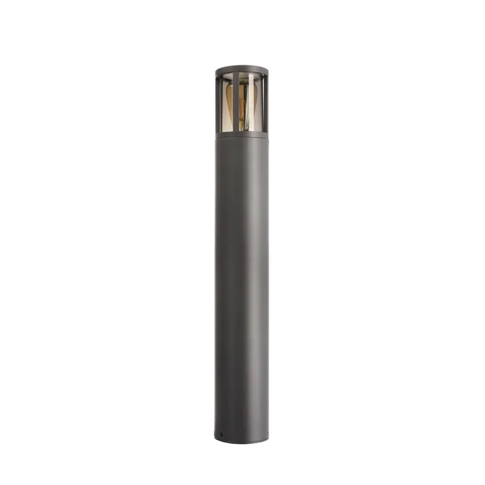 Bolardo luminoso Facado II, altura 65 cm, gris/ahumado, Ø 11 cm, IP65