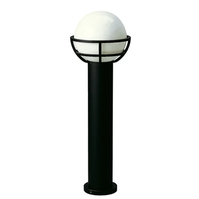 Bolardo luminoso negro, con vidrio opalino