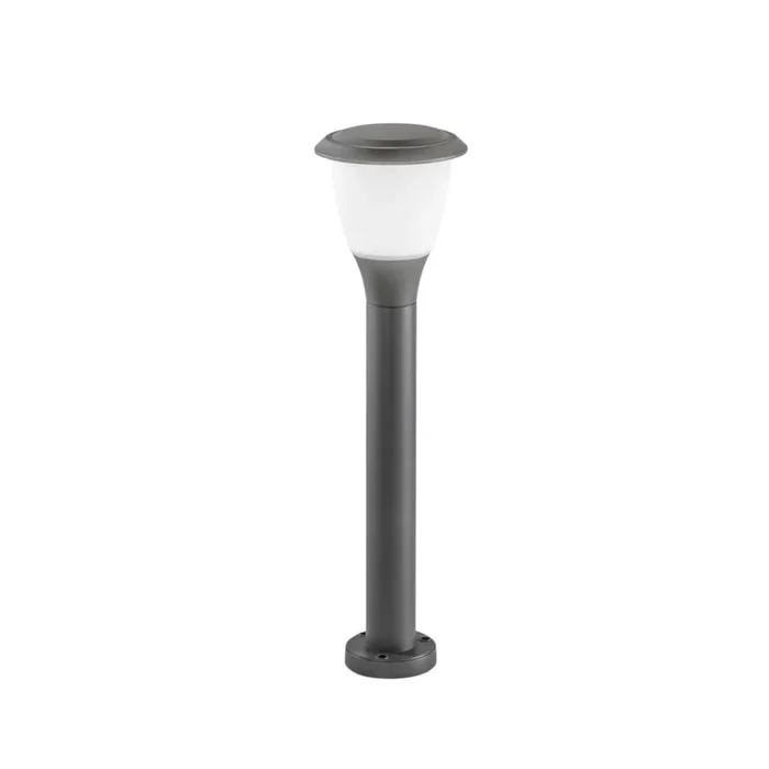 Bolardo luminoso Thiago, 60 cm, gris oscuro, metal, E27, IP65