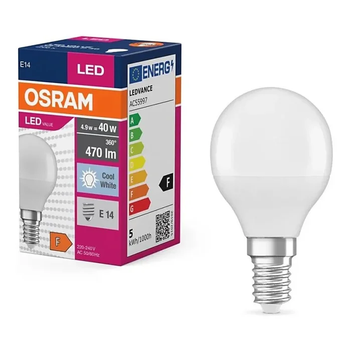 Bombilla LED P40 E14/4,9W/230V 4000K – Osram