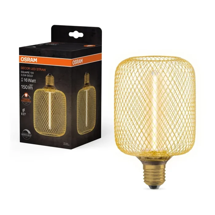 Bombilla LED regulable DECOR FILAMENT E27/3,5W/230V 1800K dorado – Osram