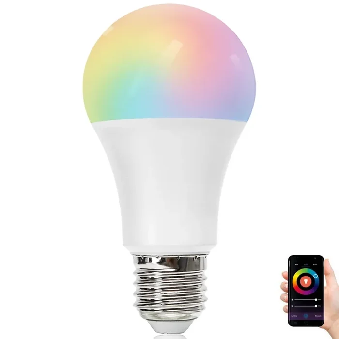Bombilla LED RGBW regulable A60 E27/9W/230V 2700-6500K Wi-Fi – Aigostar