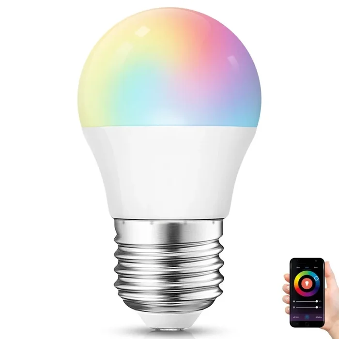 Bombilla LED RGBW regulable G45 E27/6,5W/230V 2700-6500K Wi-Fi – Aigostar