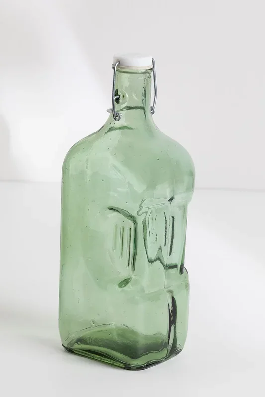 Botella 2 L de Vidrio Reciclado Velma Verde Caqui – SKLUM