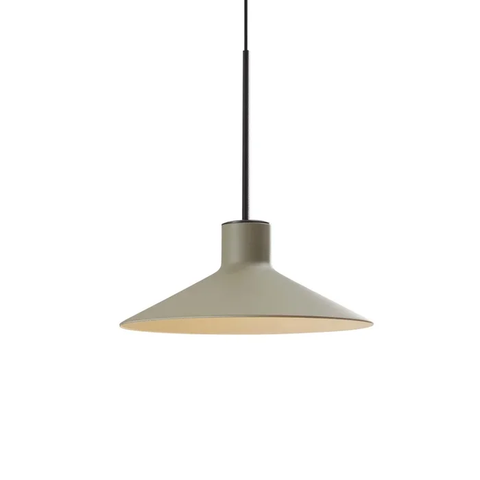 Bover Lámpara colgante LED Platet, negro/gris oliva, 20 cm