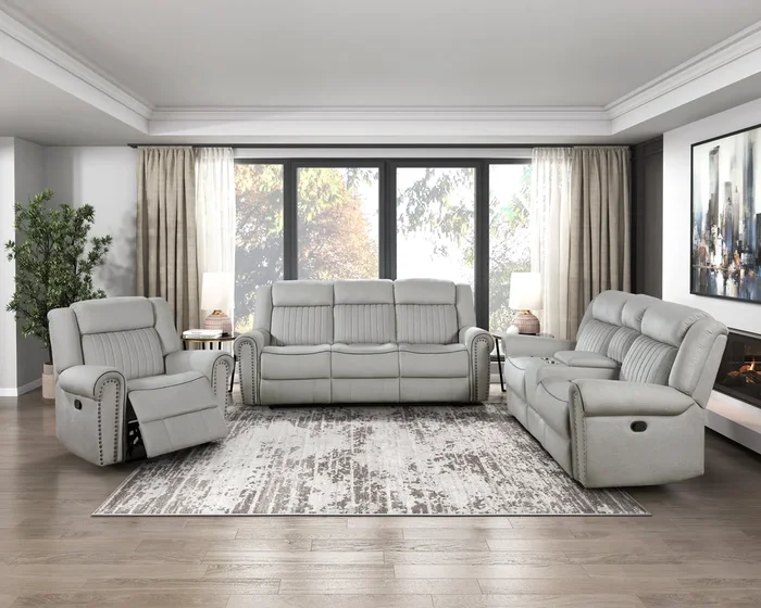 Brennen Mist Double Reclining Living Room Set