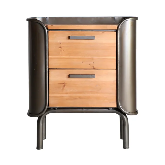 Briec Mesita, de Madera de Abeto, en color Negro/Natural, de 57x34x67cm – Lastdeco