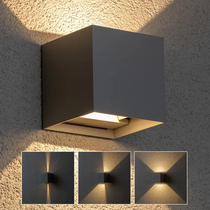 Brilagi – Aplique LED para exterior CUBE LED/6W/230V antracita IP54