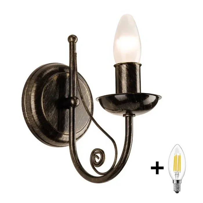 Brilagi – Aplique LED STEFANO 1xE14/40W/230V pátina negra