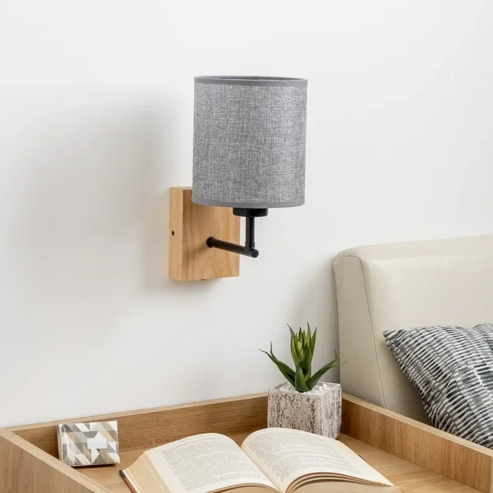 Brilagi – Aplique NUBILA WOOD 1xE27/25W/230V roble/gris