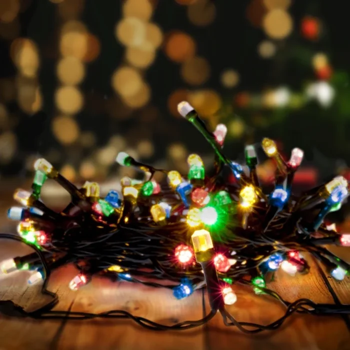 Brilagi – Cadena LED de Navidad para exteriores 200xLED/2 funciones 25m IP44 multicolor