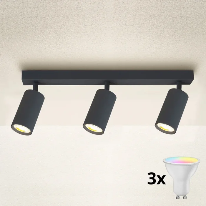 Brilagi – Foco empotrable LED RGBW regulable SELE 3xGU10/6,5W/230V 2700-6500K antracita
