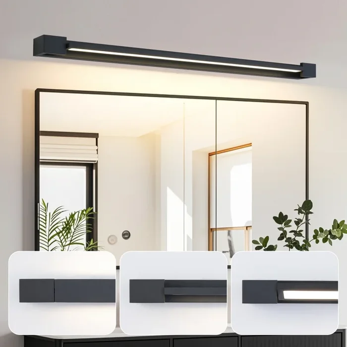 Brilagi – Iluminación LED para espejo de baño AQUA LINE LED/24W/230V 90 cm IP44 negro CRI 90
