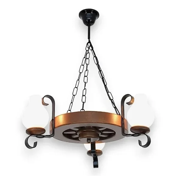 Brilagi – Lámpara colgante con cadena ROATA 3xE14/40W/230V haya/nogal