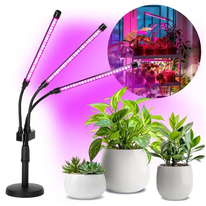 Brilagi – Lámpara de mesa flexible LED regulable para el cultivo de plantas VITABLOOM 3xLED/10W/230V negro